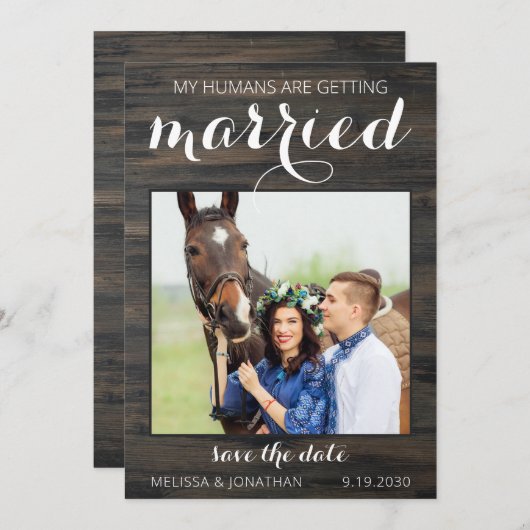 Mijn mensen worden gehuwd met Rustic Weddenschap Save The Date (Voorkant / Achterkant)