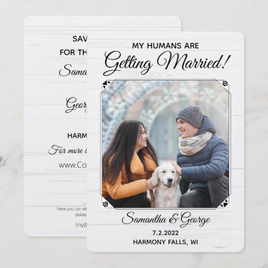 Mijn mensen worden gehuwd.-Pet sparen de Datum Kaart (Voorkant / Achterkant)