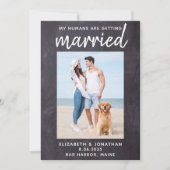 Mijn mensen worden getrouwd met een bijtende hond. save the date (Voorkant)