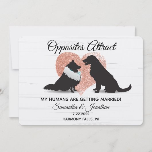 Mijn mensen worden getrouwd met verschillende hond kaart (Voorkant)