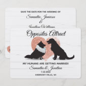 Mijn mensen worden getrouwd met verschillende hond kaart (Voorkant / Achterkant)