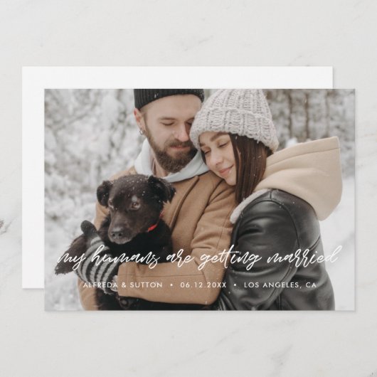 Mijn mensen worden getrouwd Moderne typografie Aankondiging (Voorkant / Achterkant)