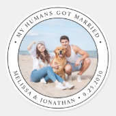 Mijn mensen zijn getrouwd en hebben een aangepast  ronde sticker (Voorkant)