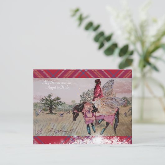 MIJN MERRIE WAS EEN ENGEL OM OP BRIEFKAART TE RIJD (Staand voorkant)