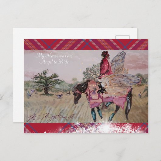 MIJN MERRIE WAS EEN ENGEL OM OP BRIEFKAART TE RIJD (Voorkant / Achterkant)