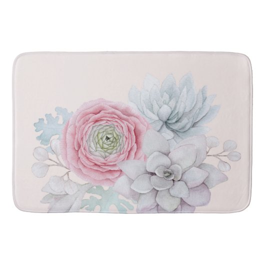 Mijn mexicaanse pastelroze succulente tuin badmat (Voorkant)