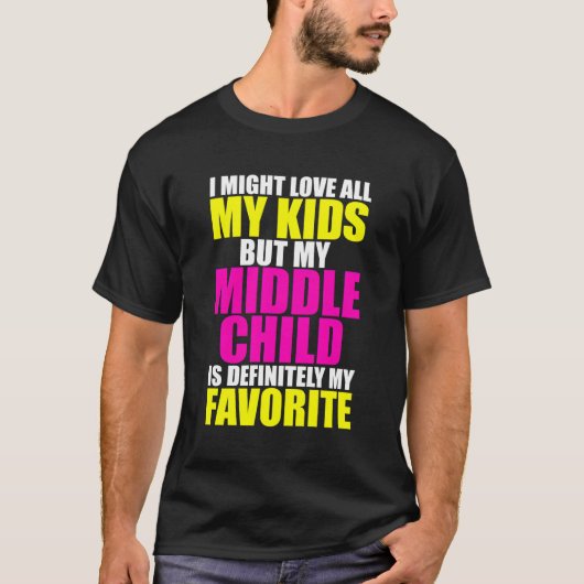 Mijn middelste kind is mijn favoriete grappige oud t-shirt (Voorkant)