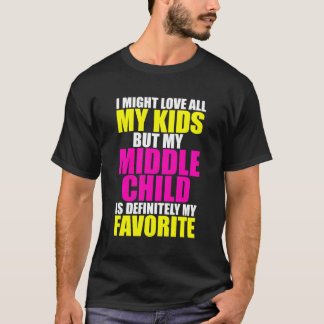 Mijn middelste kind is mijn favoriete grappige oud t-shirt