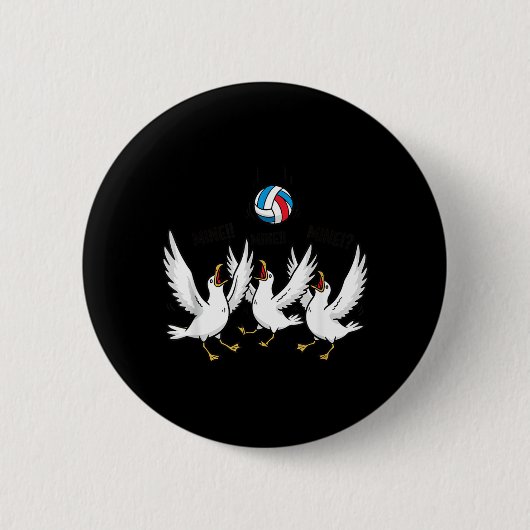 Mijn Mijn Mijn Volleybal Meeuwen Grappig Strand Ronde Button 5,7 Cm (Voorkant)