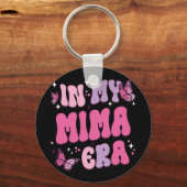 Mijn Mima Era Grappige Vlinder Groovy Retro Moeder Sleutelhanger (Voorkant)