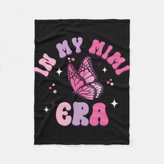 Mijn Mimi Era Grappige Vlinder Groovy Retro Moeder Fleece Deken (Voorkant)