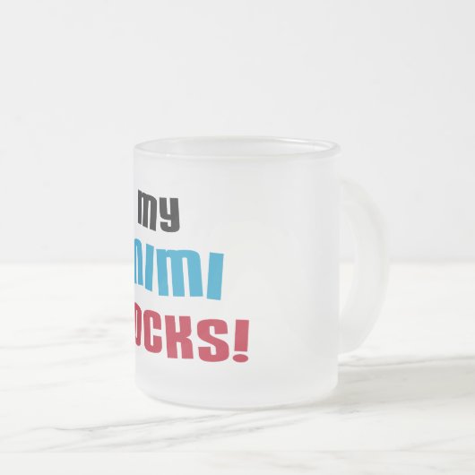 Mijn Mimi Rocks T-shirts en geschenken Matglas Koffiemok (Voorkant rechts)