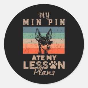Mijn Min Pin At M'n Lesplannen Grappige Cadeaus Vo Ronde Sticker