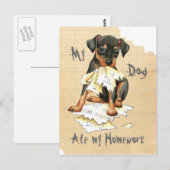 Mijn Min Pin Ate Mijn Homework Briefkaart (Voorkant / Achterkant)