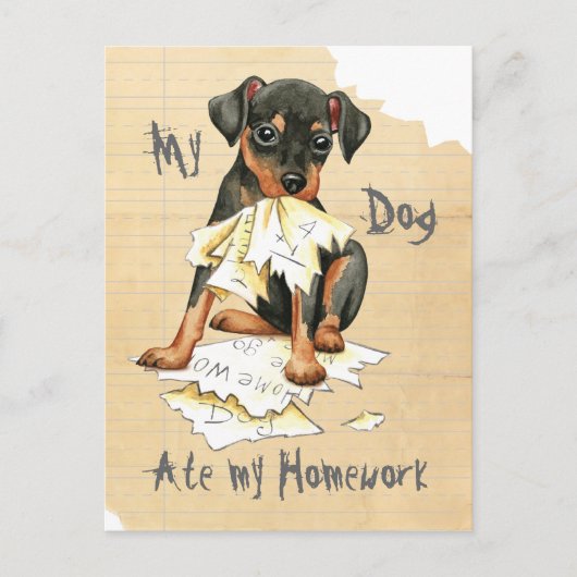 Mijn Min Pin Ate Mijn Homework Briefkaart (Voorkant)