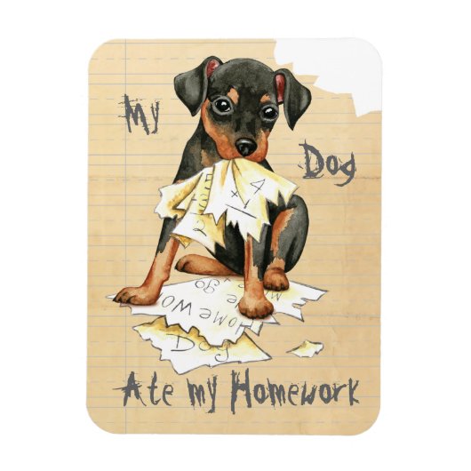 Mijn Min Pin Ate Mijn Homework Magneet (Verticaal)