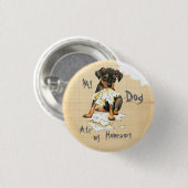 Mijn Min Pin Ate Mijn Homework Ronde Button 3,2 Cm (Voorkant /achterkant)