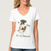 Mijn Min Pin Ate Mijn Homework T-shirt (Voorkant)