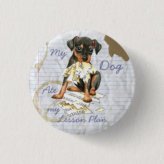 Mijn Min Pin Ate mijn Lesson Plan Ronde Button 3,2 Cm (Voorkant)