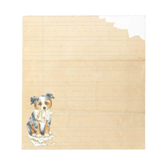 Mijn Mini American Shepherd Ate Mijn thuiswerk Notitieblok (Voorkant)