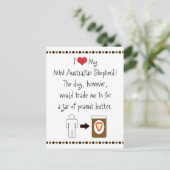 Mijn Mini Australian Shepherd houdt van Peanut But Briefkaart (Staand voorkant)
