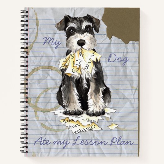 Mijn Mini Schnauzer Ate mijn Lesson Plan Notitieboek (Voorkant)