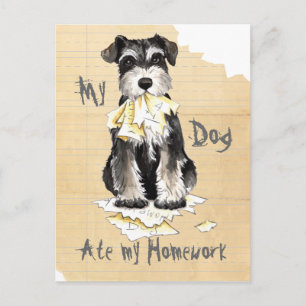 Mijn Miniatuur Schnauzer Ate Mijn Homework Briefkaart