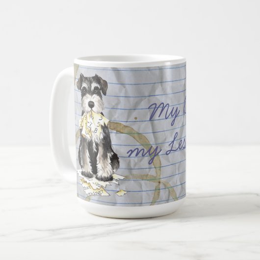 Mijn Miniatuur Schnauzer Ate Mijn Lesson Plan Koffiemok (Voorkant links)