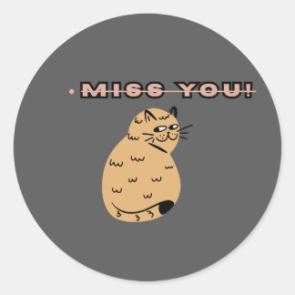 Mijn Misse Cute Kat Illustratie | Grappige Verdrie Ronde Sticker