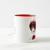 "Mijn mobiele telefoon is mijn Royal Scepter!" Tweekleurige Koffiemok (Center)