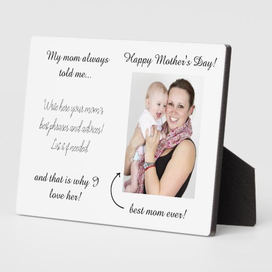 Mijn moeder beste adviezen - Moederdag foto Fotoplaat (Zijkant)