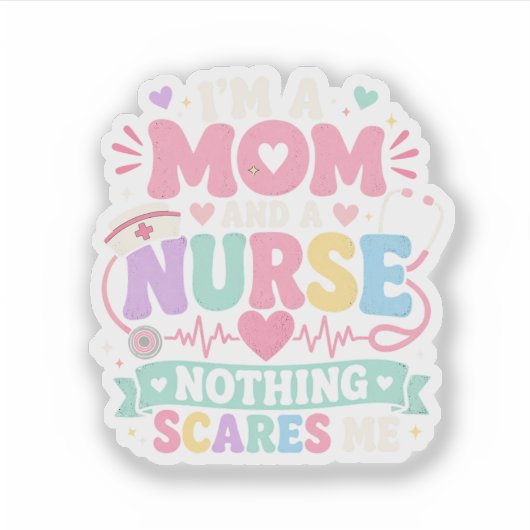 Mijn Moeder En Verpleegster Schattig Moeder Moeder Sticker (Voorkant)