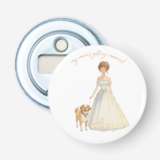 Mijn Moeder Gaat Trouwen Design | Trouw Hond  Button Flesopener (Voorkant)