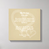 Mijn moeder - Gedicht, Canvas Afdruk (Voorkant)