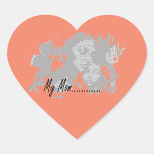 Mijn moeder hart sticker