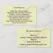 Mijn moeder hervat belkaart bloeien contactkaartje (Voorkant / Achterkant)