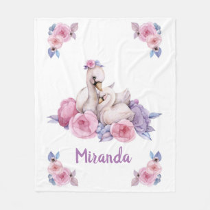 Mijn moeder houdt van me Cute swan Fleece Deken