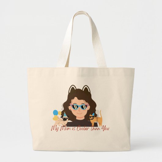 Mijn moeder is cooler dan jij grote tote bag (Voorkant)