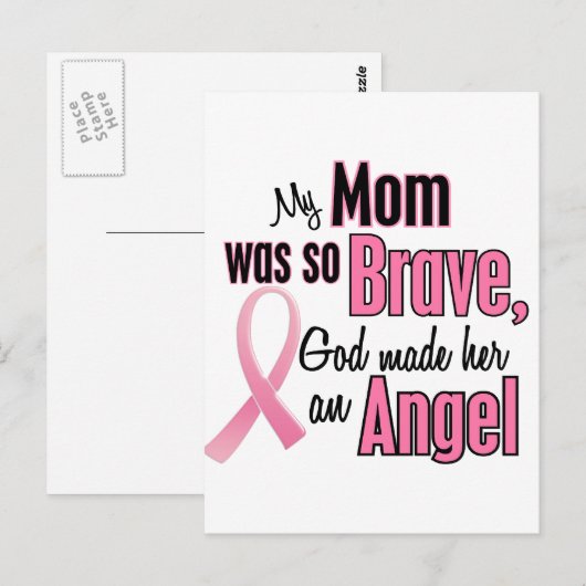 Mijn moeder is een engel-borstkanker briefkaart (Voorkant / Achterkant)