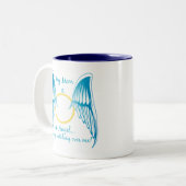 Mijn moeder is een engel tweekleurige koffiemok (Voorkant links)