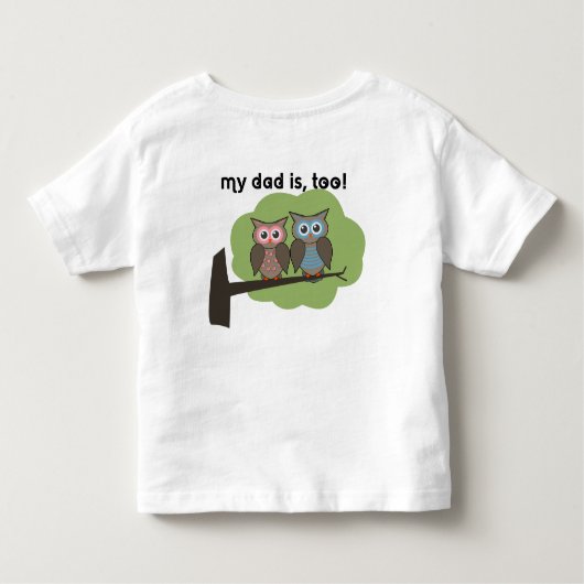 Mijn moeder is een hete uil. Papa ook. Kinder Shirts (Achterkant)
