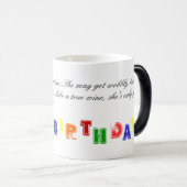 Mijn moeder is een mooie wijn. Ze kan wobbel worde Magische Mok (Voorkant rechts)