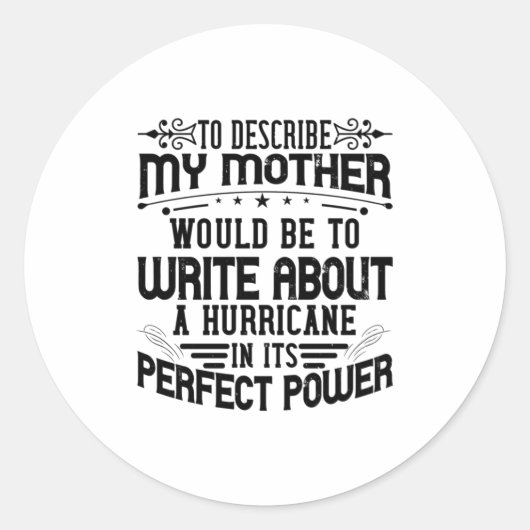 Mijn moeder is een orkaan ronde sticker (Voorkant)
