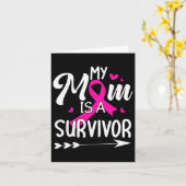 Mijn moeder is een overlevende borstkanker bewustz kaart (Gele Bloem)