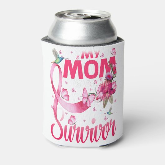 Mijn moeder is een overlevende borstkankerverwekke blikjeskoeler (Blikje Achterkant)