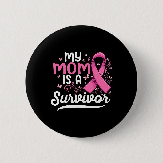 Mijn moeder is een overlevende en ondersteunt moed ronde button 5,7 cm (Voorkant)