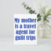 Mijn moeder is een reisagent voor schuldreizen briefkaart (Staand voorkant)