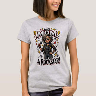 Mijn moeder is een rockster Grappige Moederdag T-shirt