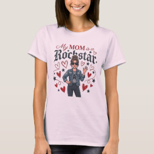 Mijn moeder is een rockster" Trendy Cool Moeder Gr T-shirt
