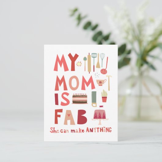 Mijn moeder is Fab Briefkaart (Staand voorkant)